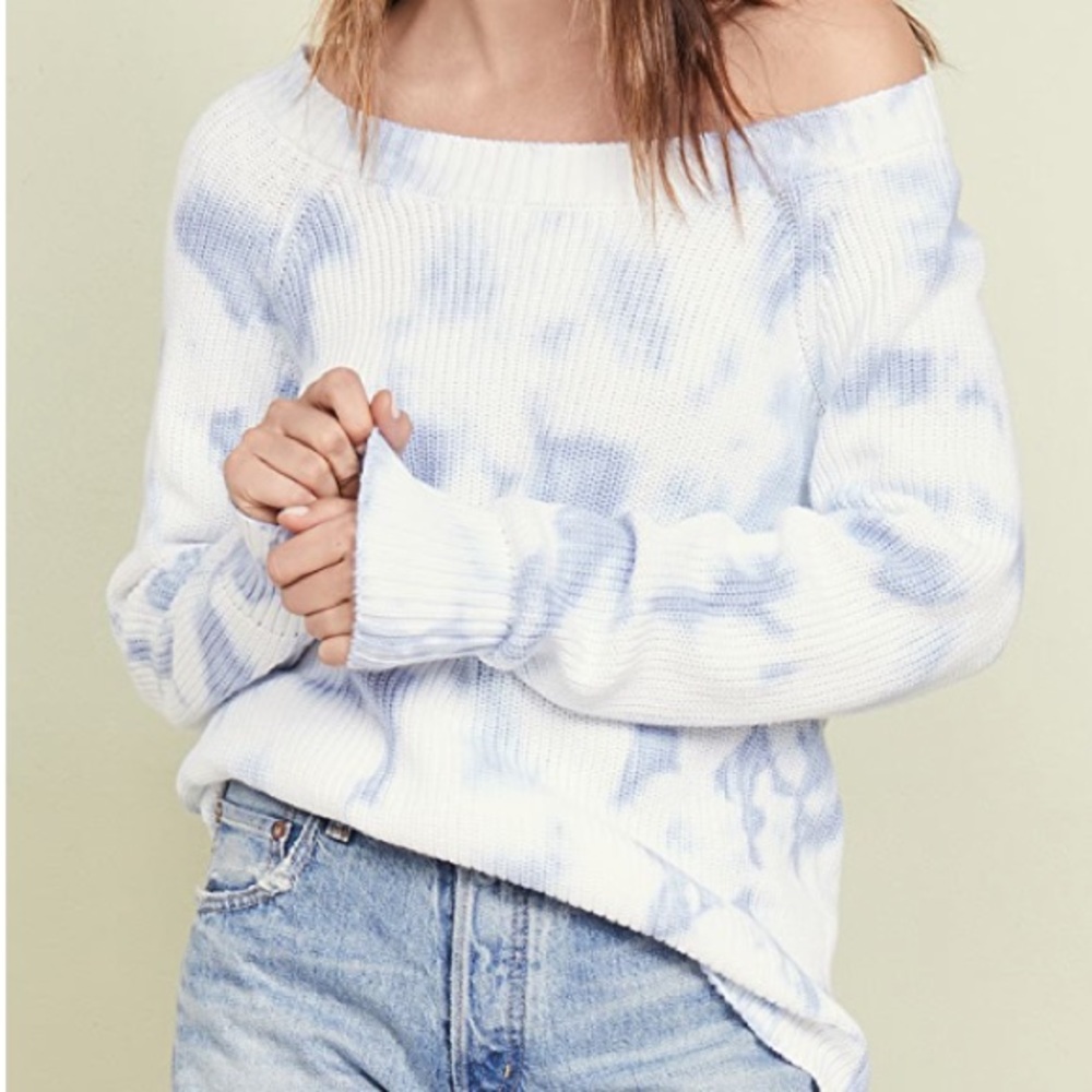 525 America Blue Tie Dye Shaker Sweater size L